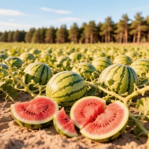 В Самарской области завершается сбор урожая арбузов с песчаных плантаций