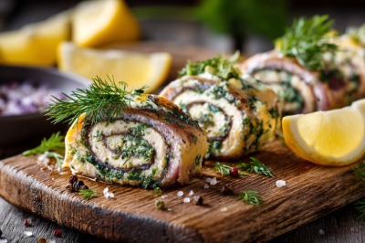 Скумбрия вкуснее красной рыбы — хитрый рулет с пряностями и лимонным «салом»